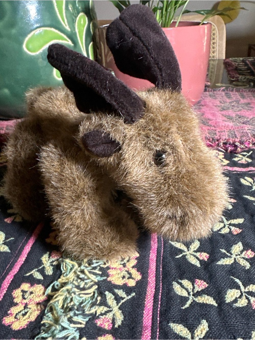 Rare Russ Berrie Moose Poseable Antlers Knit Scarf Plush Stuffed Animal Toy